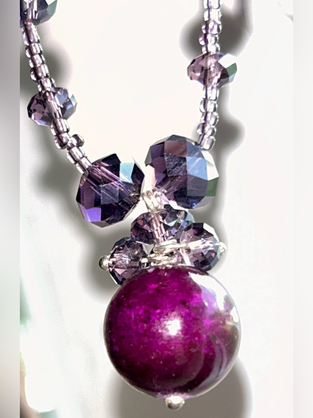 Amethyst Purple Bead Pendant Necklace Lot - Beaded Women Necklaces FLAWLESS